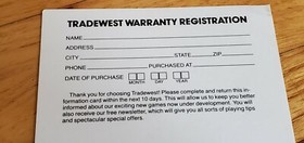 Scheda di registrazione Tradewest Trade West Nintendo NES TRA-NES-US Battletoads PULITA