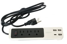 Surge Protector Power Strip 3 Ports with 3 USB Fast Charging Ports  1 USB-C