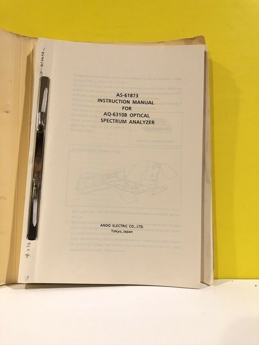 Ando AQ-6310B Optical Spectrum Analyzer Instruction Manual - Picture 2 of 2
