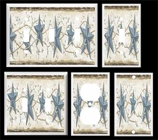 BLUE BARN STAR COUNTRY RUSTIC  LIGHT SWITCH COVER PLATE  U PICK PLATE SIZE