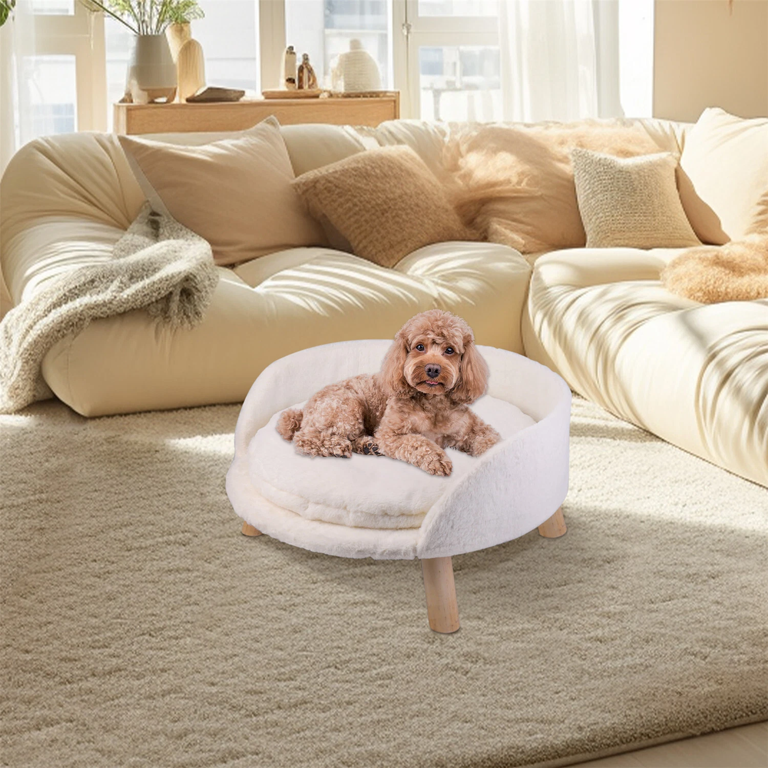 Washable Cat Stool House Nordic Pet Kennel Soft Flush Open Dog Bed Chair Sofa