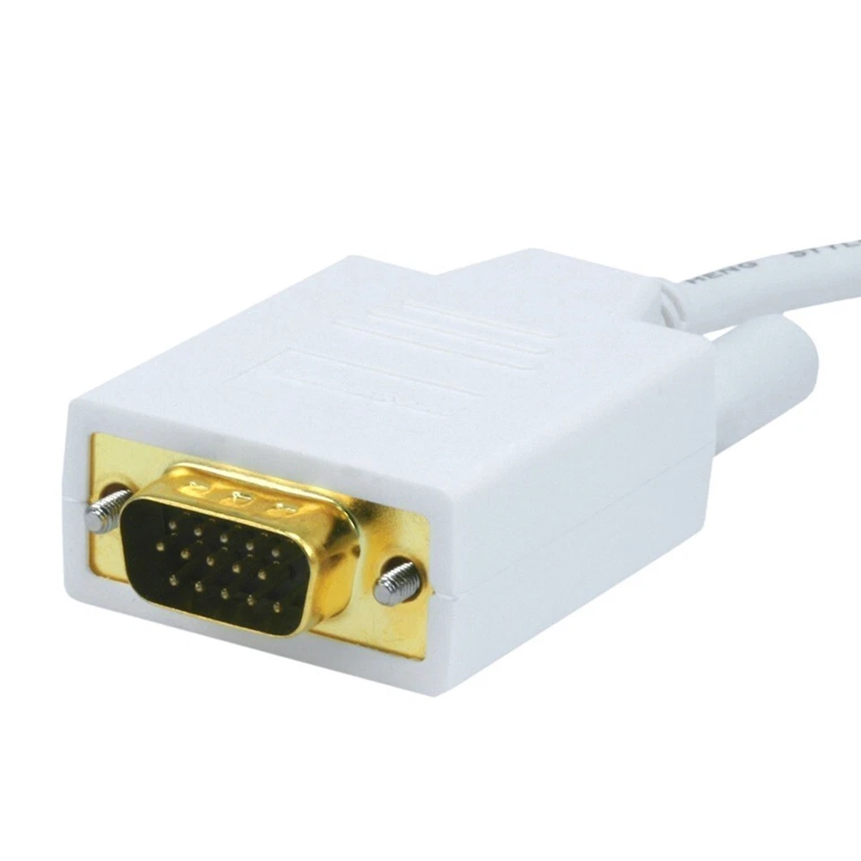 10FT Mini DisplayPort DP Male to VGA Male Cable Mac Monitor 1080p Gold Plated - Image 2 of 3