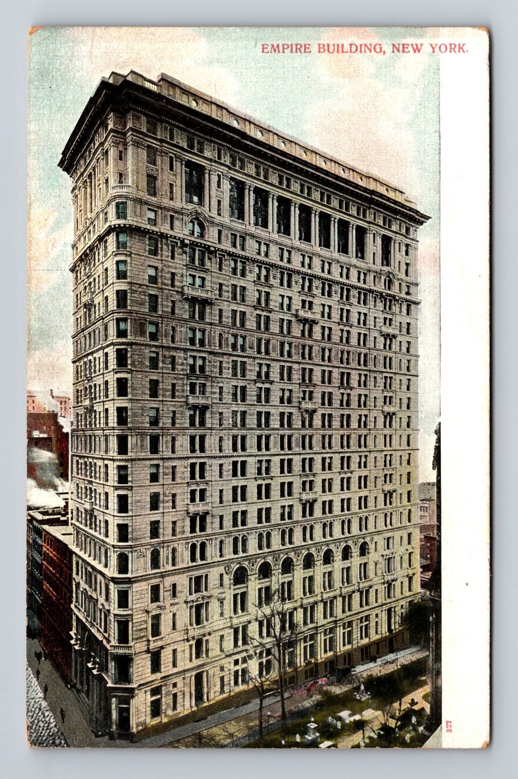 New York City NY, Empire Building, Souvenir, Antique, Vintage Postcard