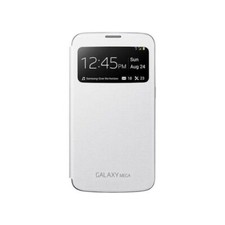 ETUI OFFICIEL A RABAT SAMSUNG GALAXY MEGA BLANC S-VIEW ECO-CUIR (PU)
