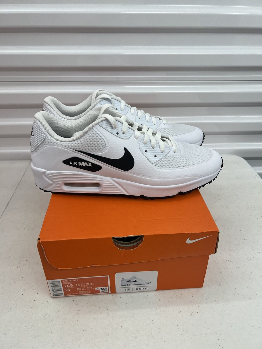 Nike Air Max 90 G Golf White Black Golf Shoes CU9978-101 Men's