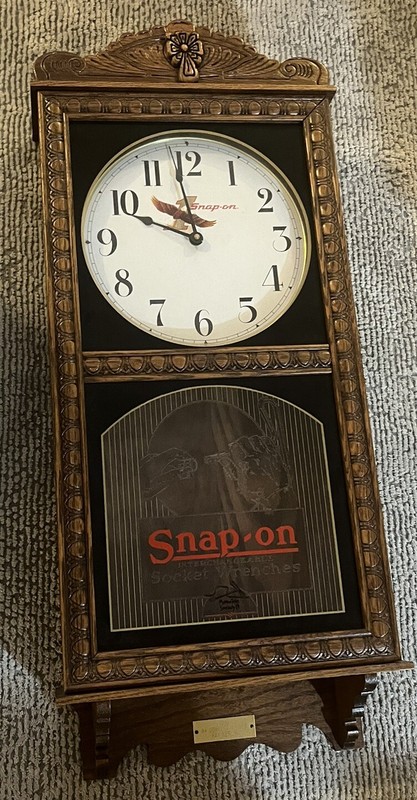 LARGE Snap-On Tools Collectable #1 World Wide Wall Clock 1991 RARE SnapOn