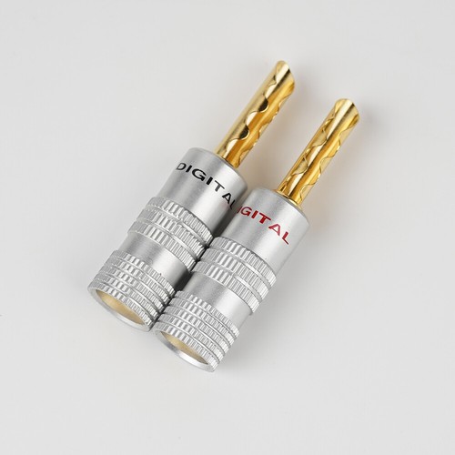 Amplificador de tubo de audio de 4 piezas altavoz banana HIFI enchapado en oro conector de enchufe de cable - Imagen 4 de 6