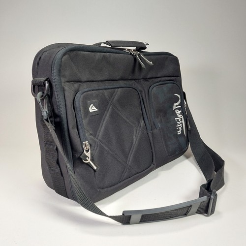 Bolso Mensajero Quiksilver Para Hombre Negro Mediano Poliéster Doble Frontal Bolsillos con Cremallera - Imagen 8 de 18