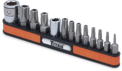 Titan Tools 16137 13pc Star Tamper Resistant Bit Socket Set