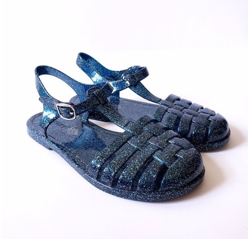 navy jelly shoes