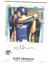 2011 Bowman Nate Freiman #BP4 Prospects Green SN