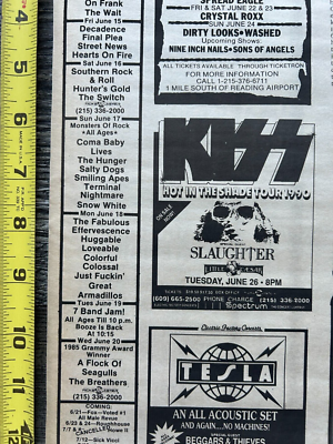 KISS Concert Ad Advert Hot In The Shade Tour 1990 Philadelphia PA