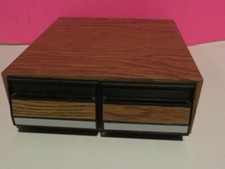 CASSETTE Storage Case 2 Drawer Holds 28, Wood Grain Media Case, 030,