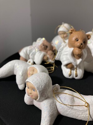 Alberta's Ceramic Mold snow babies , set of 10 Vintage