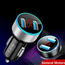 USB Car Socket 12V Dual Fast Charger Phone Cigarette Lighter Power Adapter Plug
