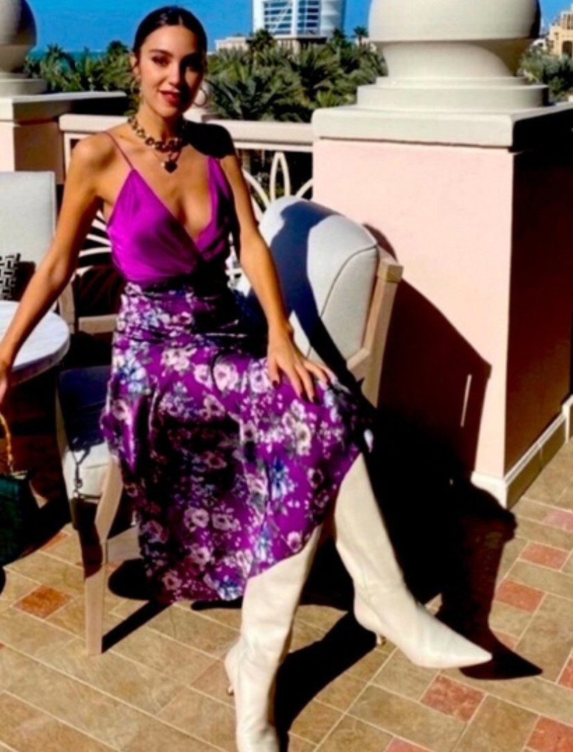 BNWT Purple Floral ZARA Satin Midi Skirt with Buttons S 6/8