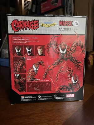 Genuine Mafex Carnage 118 Comic Version Medicom Action Figure
