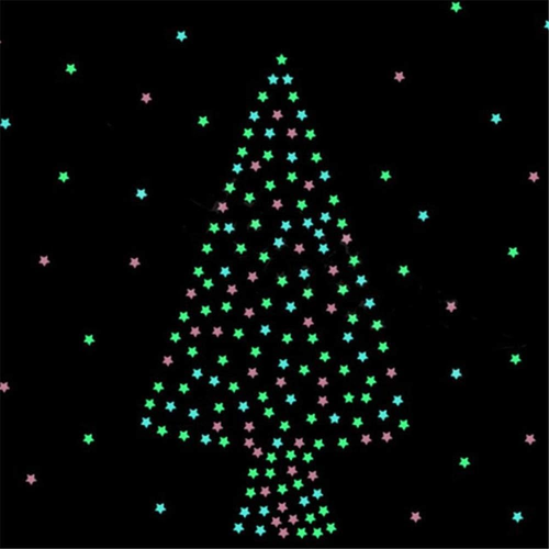 100 Pcs 3D Stars Glow in Dark Luminous Wall Stickers for Kids Room Living Room H - Picture 5 of 6