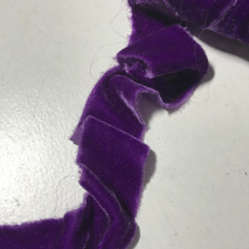 Hand Dyed Royal Purple Silk Velvet Ribbon  4 Widths to choose from 
