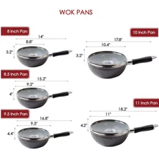 Non-Stick Saute Frying Pan Fry Wok With Lid
