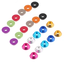 M2-M4 Colors Aluminum Alloy Cone Cup Head Washers Gasket Fit for Bolts & Screws
