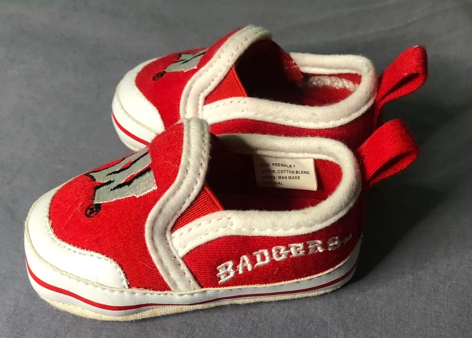 Baby Shoes, Pre-Walker Size 1, 0-3 Months Wisconsin Badgers Baby Shoes Infant - Image 3 of 4