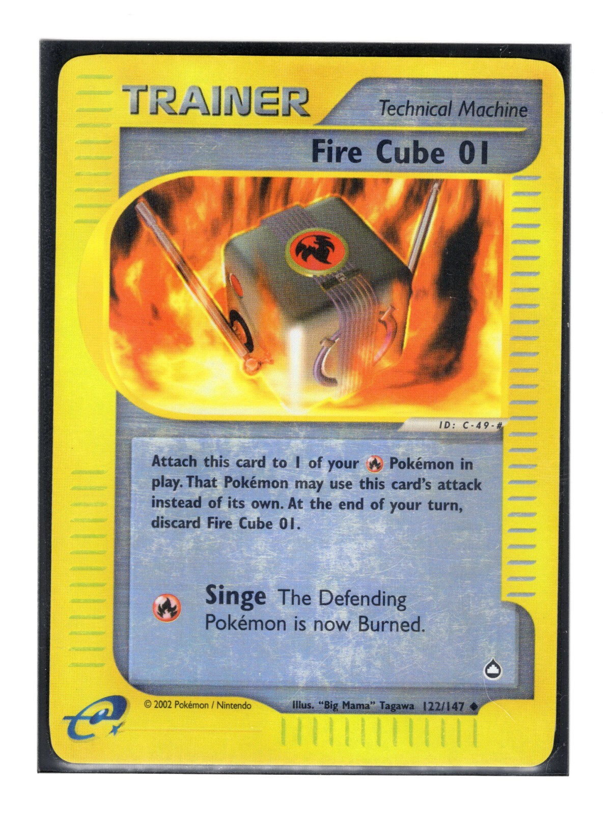 Fire Cube 01 122/147 Uncommon Reverse Holo LP Pokemon Card Aquapolis 2003 EB5