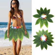 Hawaiian PALM LEAF SKIRT Fancy Dress Costume Grass Skirt Luau Summer Beach Party