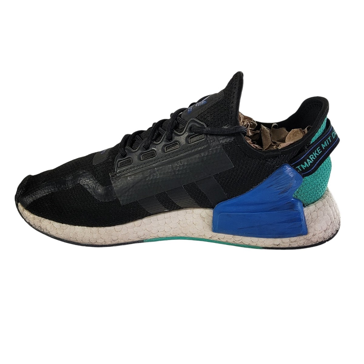 Adidas NMD R1 Mens Shoes Size 9.5 Black Blue Green Athletic Style 675001 |  eBay