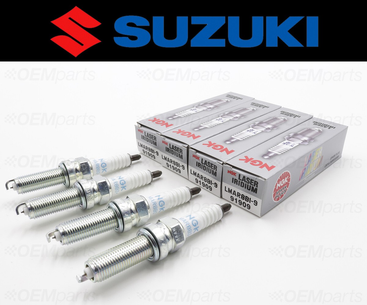 Set of (4) NGK LMAR8BI-9 Spark Plugs Suzuki (See Fitment