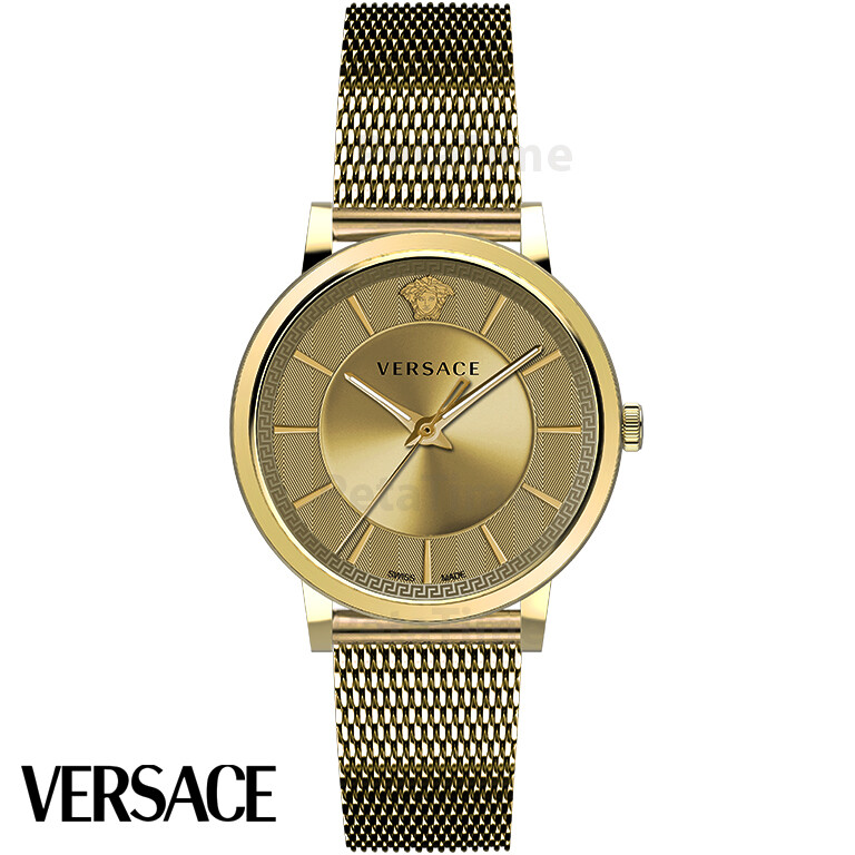 Versace VE5A00720 V-Circle Gold Stainless Steel Mens Watch Luxury Timepiece