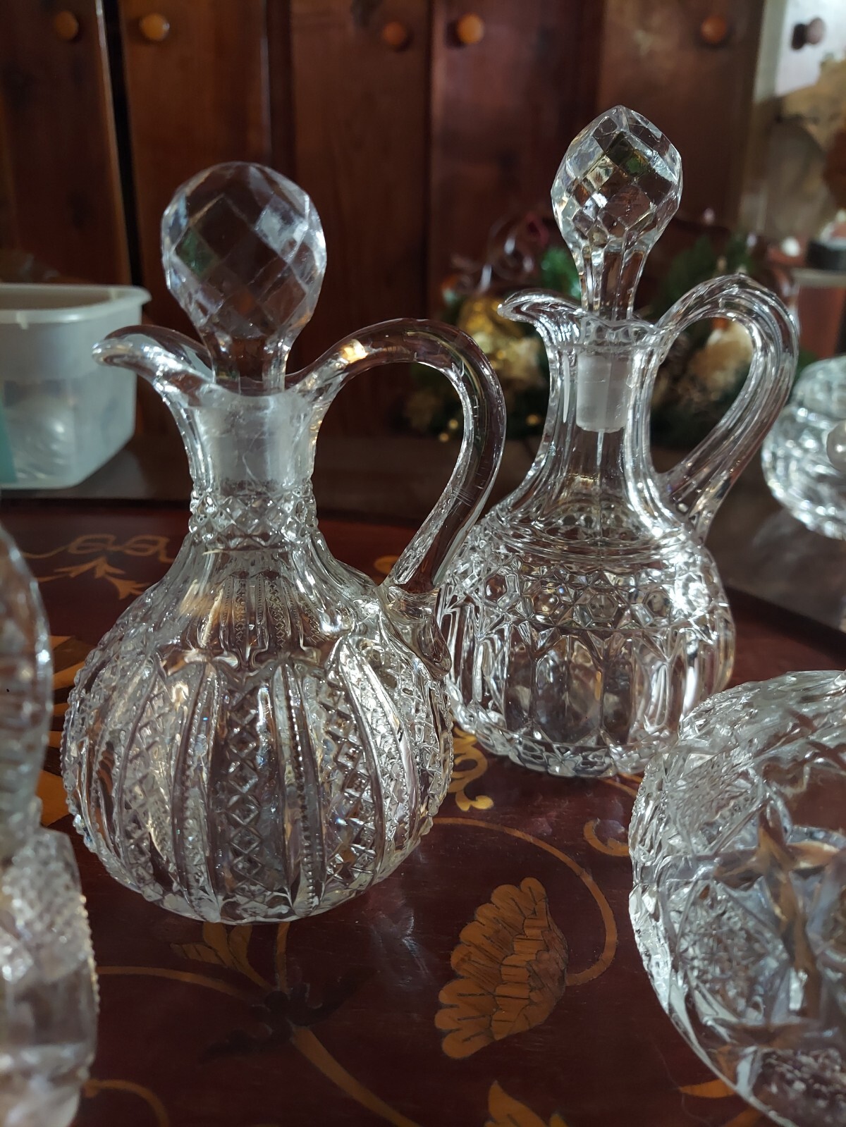 antique cut glass cruets with cut glass stoppers lot of 4 ABP eBay