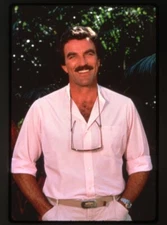 Tom Selleck Magnum PI Sexy Open Shirt Original 35mm Transparency Stamped 1988