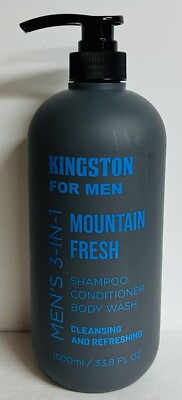 Kingston For Men ~ Mountain Fresh 3-in-1 Refreshing Wash 33.8 fl oz
