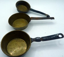 Antique 3 COOKING POTS German Large Kitchen Dollhouse Miniature