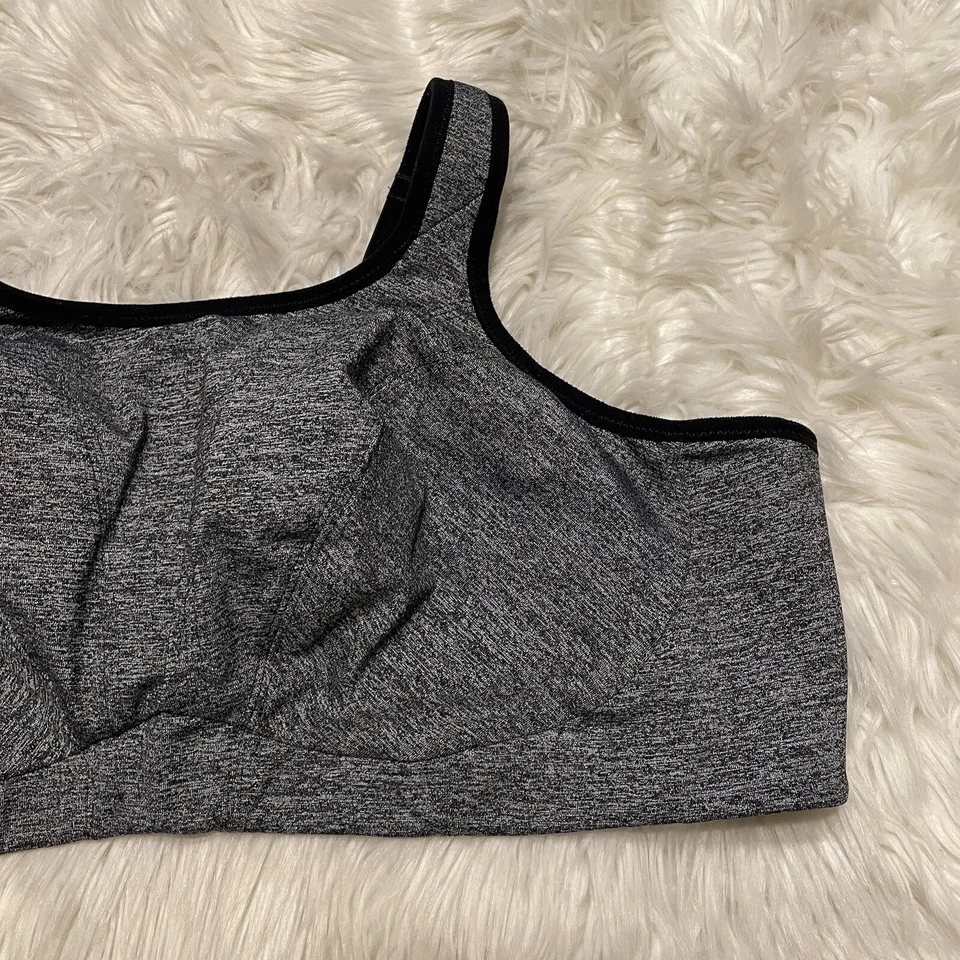 Sujetador deportivo Goddess 46D gris copa suave cierre trasero inalámbrico 6913 Foto 2 de 4