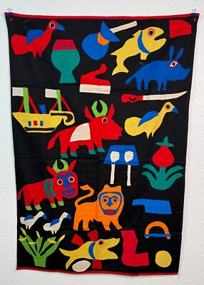 Benin Dahomey Fon Applique Textile Colorful VTG Mid-Century Africa