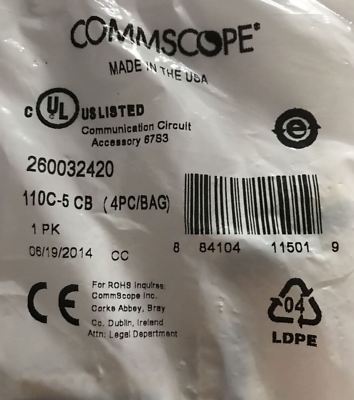 CommScope Systimax Connector Clips 260032420 110-5CB 4PCS/PKG