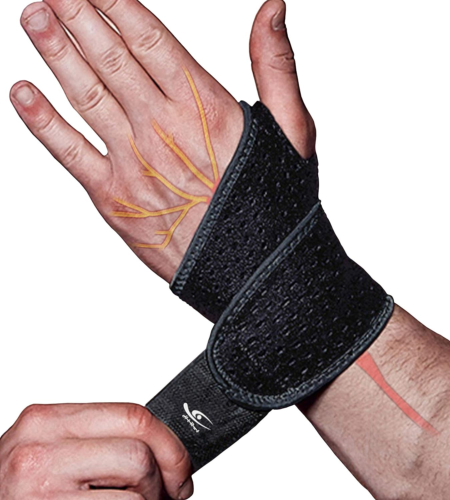2 Pack Wrist Compression Strap and Wrist Brace Sport Wrist Support for Fitness,
