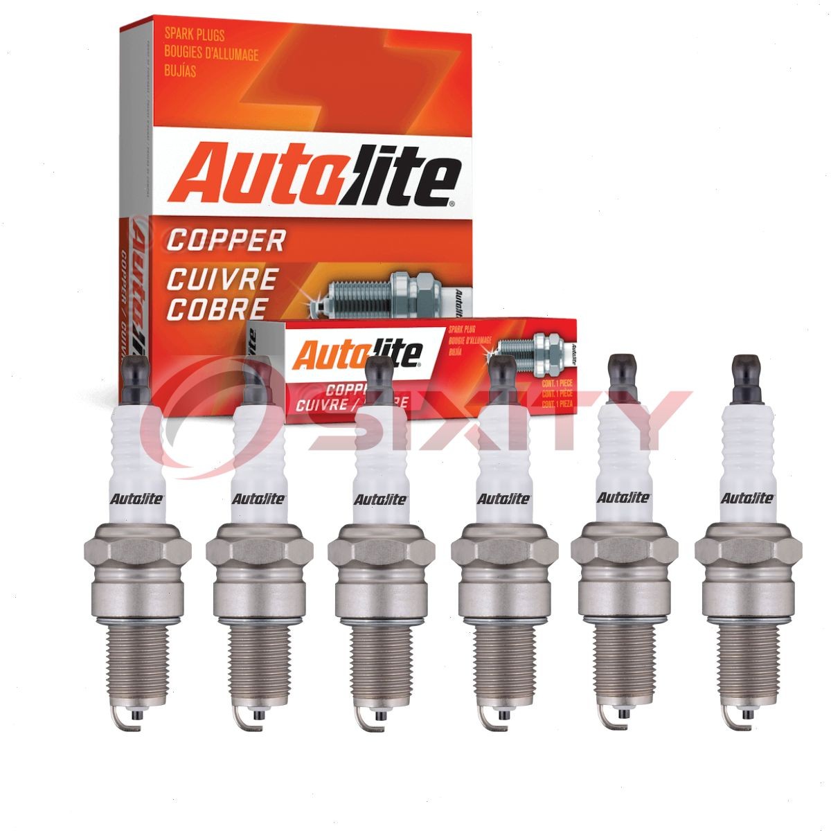 6 pc Autolite Copper Core Spark Plugs for 1965 Jeep J-3700 Ignition ba
