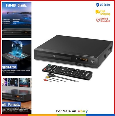 Region-Free HDMI DVD Player with 1080p Upscaling and USB Port
