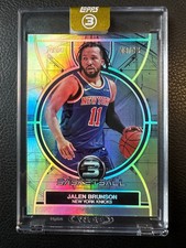 2025-26 Topps Three 3 Jalen Brunson #55 Base 08/49 Encased NY Knicks SSP