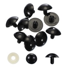 40mm Safety Eyes, 30 Pcs Plastic Craft Eyes with Protective Film, Black