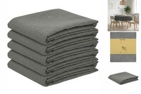 Tischdecke 5 Stk. Rund Hellgrau Ø 140 Cm Leinen-Optik