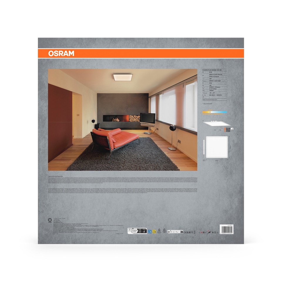 OSRAM Plafonnier Planon Plus blanc avec technologie LED avancée, 36 W, forme car