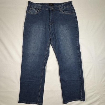 Mott & Grand Jeans Mens 36x30 Blue Relaxed Fit Straight Leg Stretch Denim
