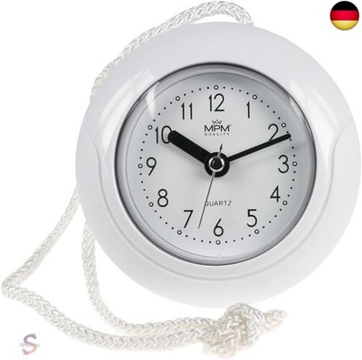 MPM Quality Design Badezimmer-Uhr aus Kunstoff, Quarz-Uhrwerk Sweep, 3-5 ATM