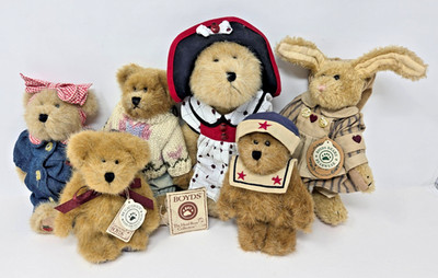 LOT of 6 Vintage 90s Boyds Bears Plush Cottage Style 6'' 8'' 10'' Sailor Rabbit