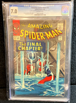 1966 MARVEL COMICS #33 - AMAZING SPIDERMAN - THE FINAL CHAPTER - CGC 7.0 GRADED