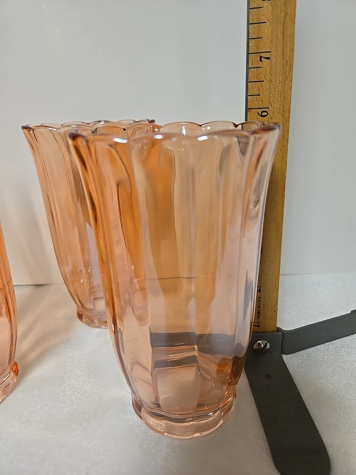 Juego de 4 vasos/vasos de vidrio para mujer Pioneer melocotón/rosa brillo 5 3/4" Foto 2 de 4